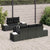 Garden Sofa Set 6 pcs Black Poly rattan