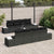 Garden Sofa Set with Cushion 7 pcs Black 294 x 62 x 69 cm