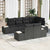 Garden Sofa Set with Cushion 7 pcs Black Poly rattan