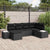 Garden Sofa Set with Cushion 6 pcs Black Poly rattan