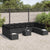 Garden Sofa Set with Cushion 11 pcs Black Poly rattan