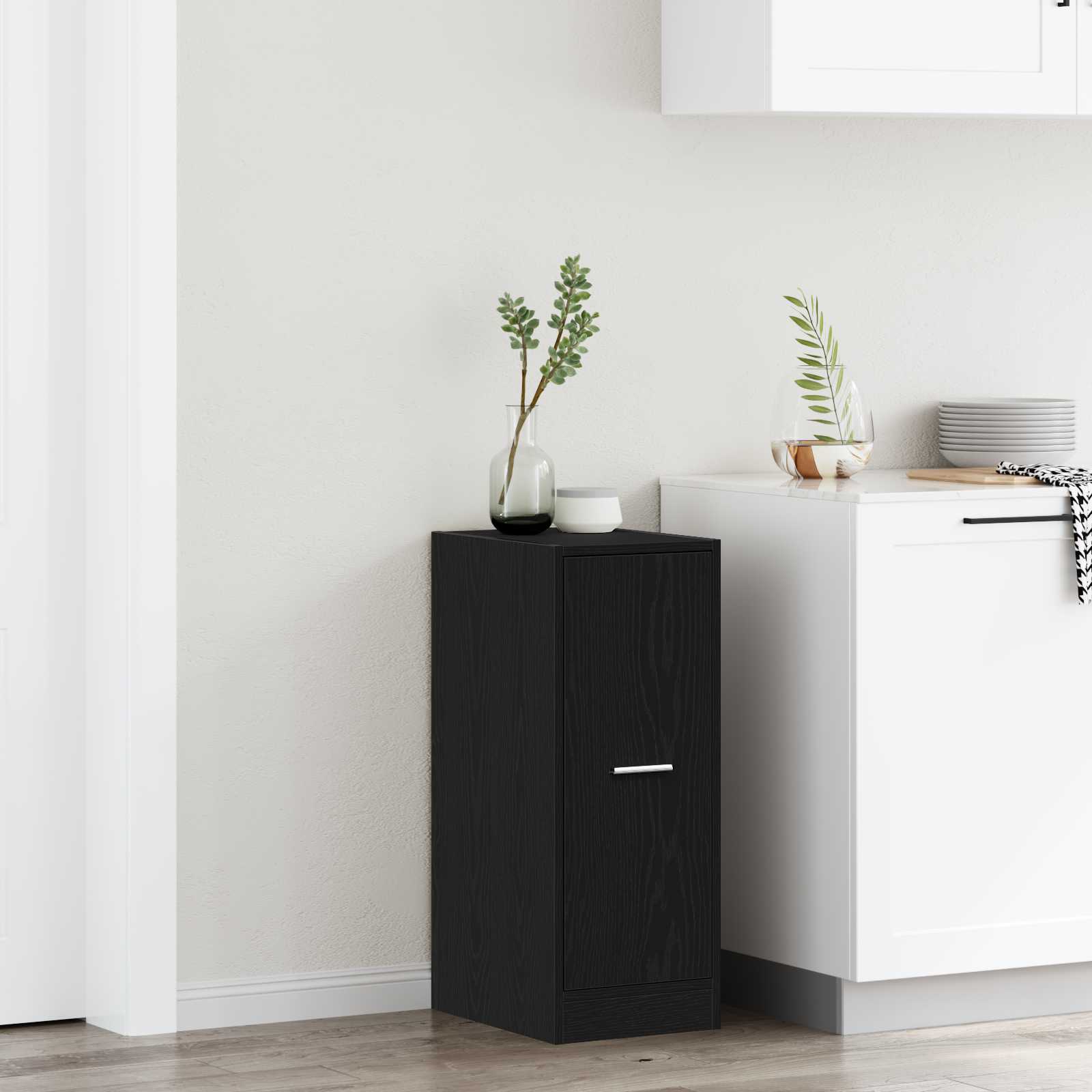 Apothecary Cabinet Black oak 30 x 41 x 77.5 cm Engineered wood