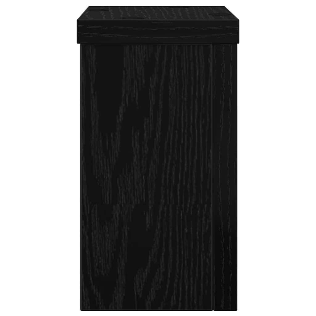 Plant Stand 2 pcs Black Oak 10 x 10 x 18 cm Engineered Wood