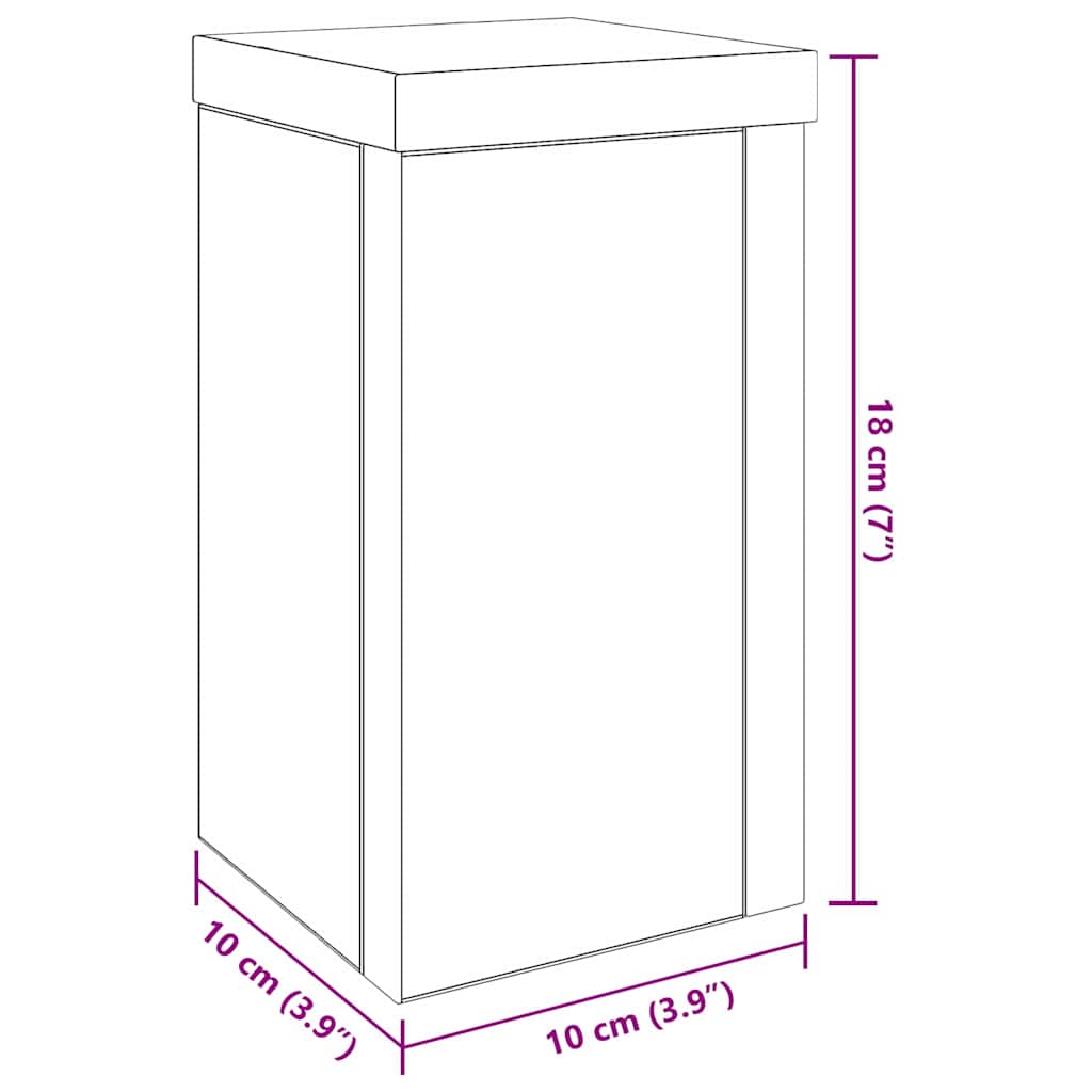 Plant Stand 2 pcs Black Oak 10 x 10 x 18 cm Engineered Wood