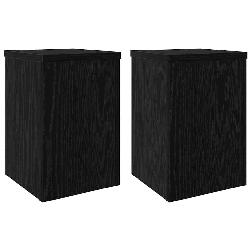 Plant Stand 2 pcs Black Oak 20 x 20 x 30 cm Engineered Wood