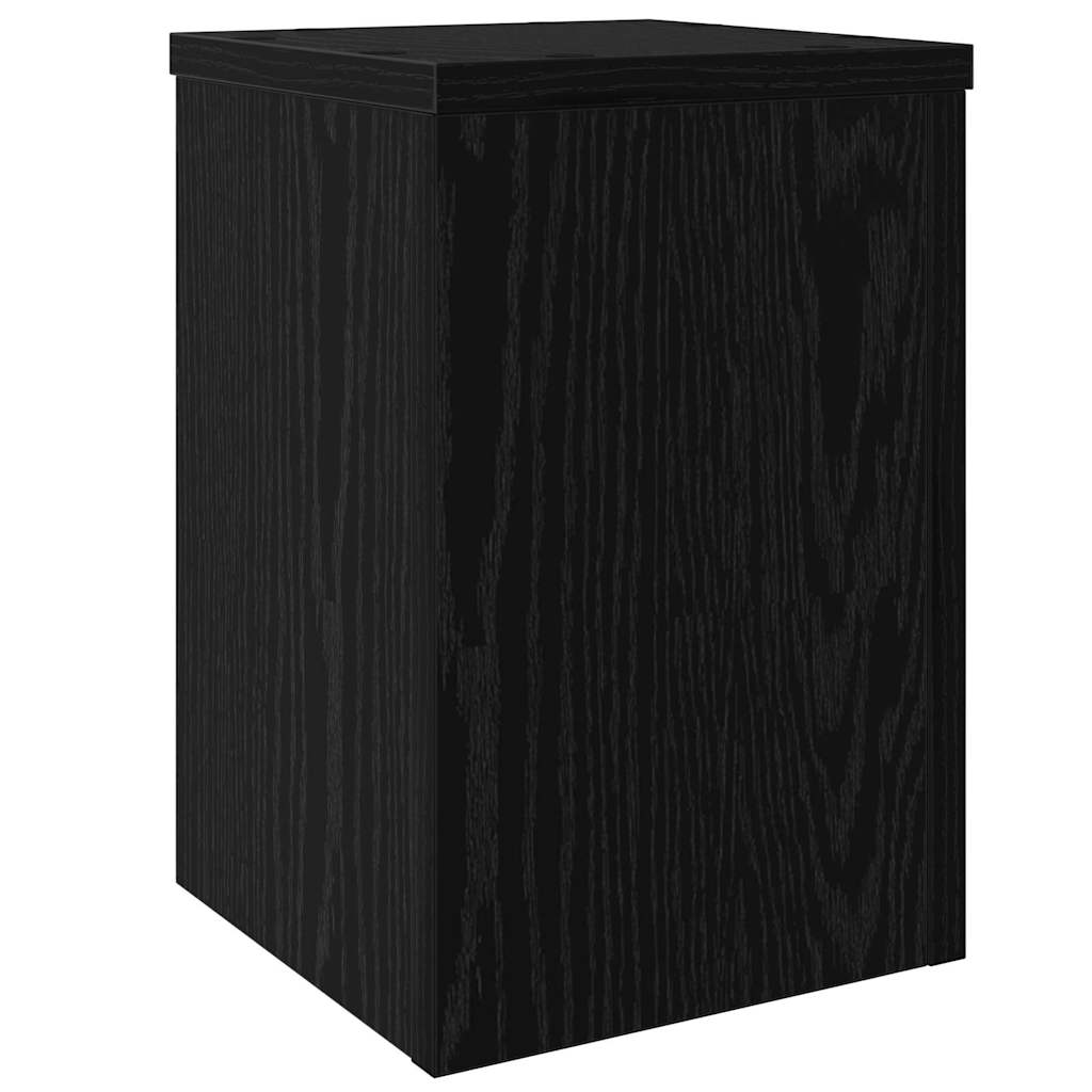 Plant Stand 2 pcs Black Oak 20 x 20 x 30 cm Engineered Wood