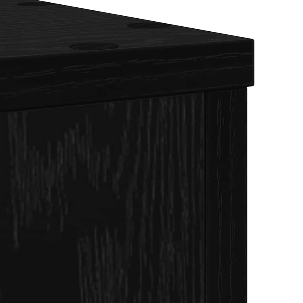 Plant Stand 2 pcs Black Oak 25 x 25 x 35 cm Engineered Wood