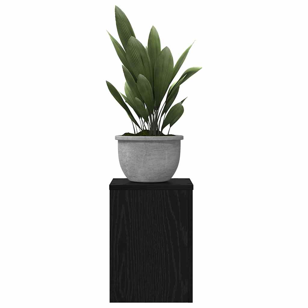 Plant Stand 2 pcs Black Oak 25 x 25 x 35 cm Engineered Wood
