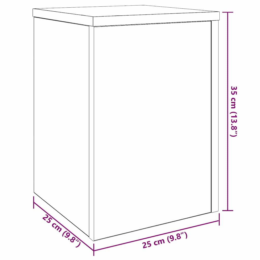 Plant Stand 2 pcs Black Oak 25 x 25 x 35 cm Engineered Wood