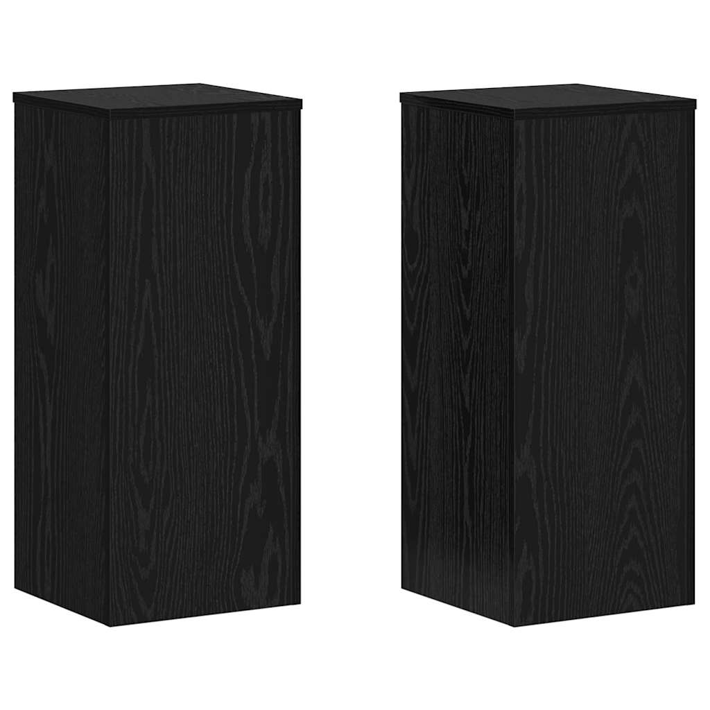Plant Stand 2 pcs Black Oak 30 x 30 x 70 cm Engineered Wood