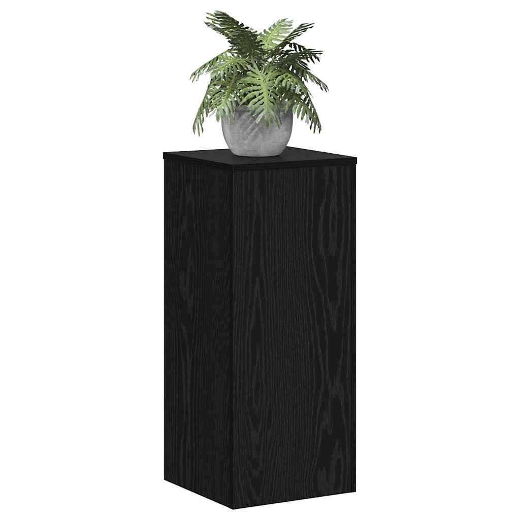 Plant Stand 2 pcs Black Oak 30 x 30 x 70 cm Engineered Wood