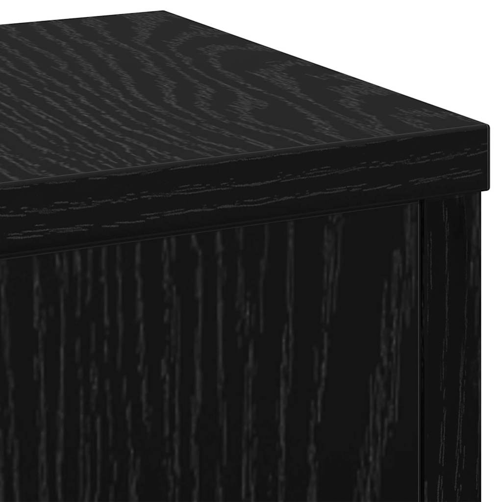 Plant Stand 2 pcs Black Oak 17 x 17 x 60 cm Engineered Wood