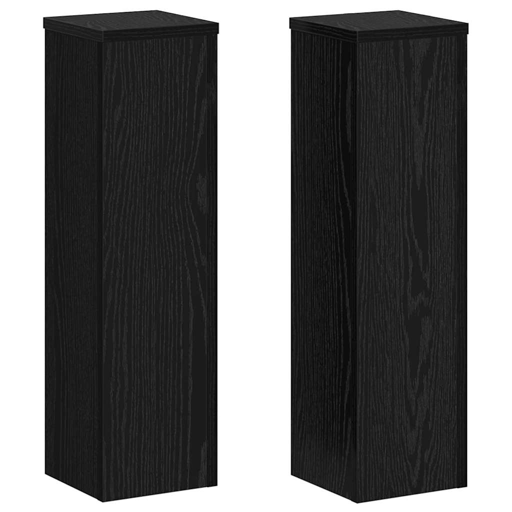 Plant Stand 2 pcs Black Oak 17 x 17 x 60 cm Engineered Wood