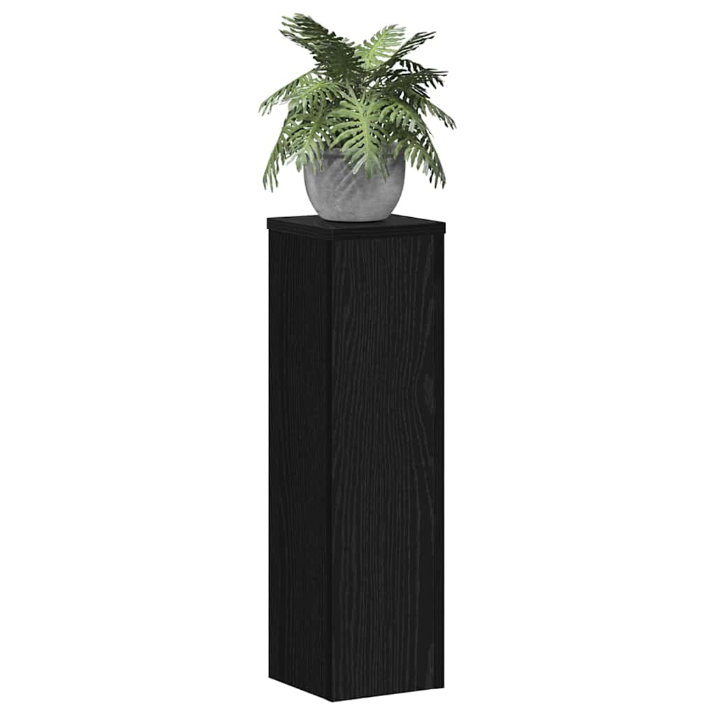 Plant Stand 2 pcs Black Oak 17 x 17 x 60 cm Engineered Wood