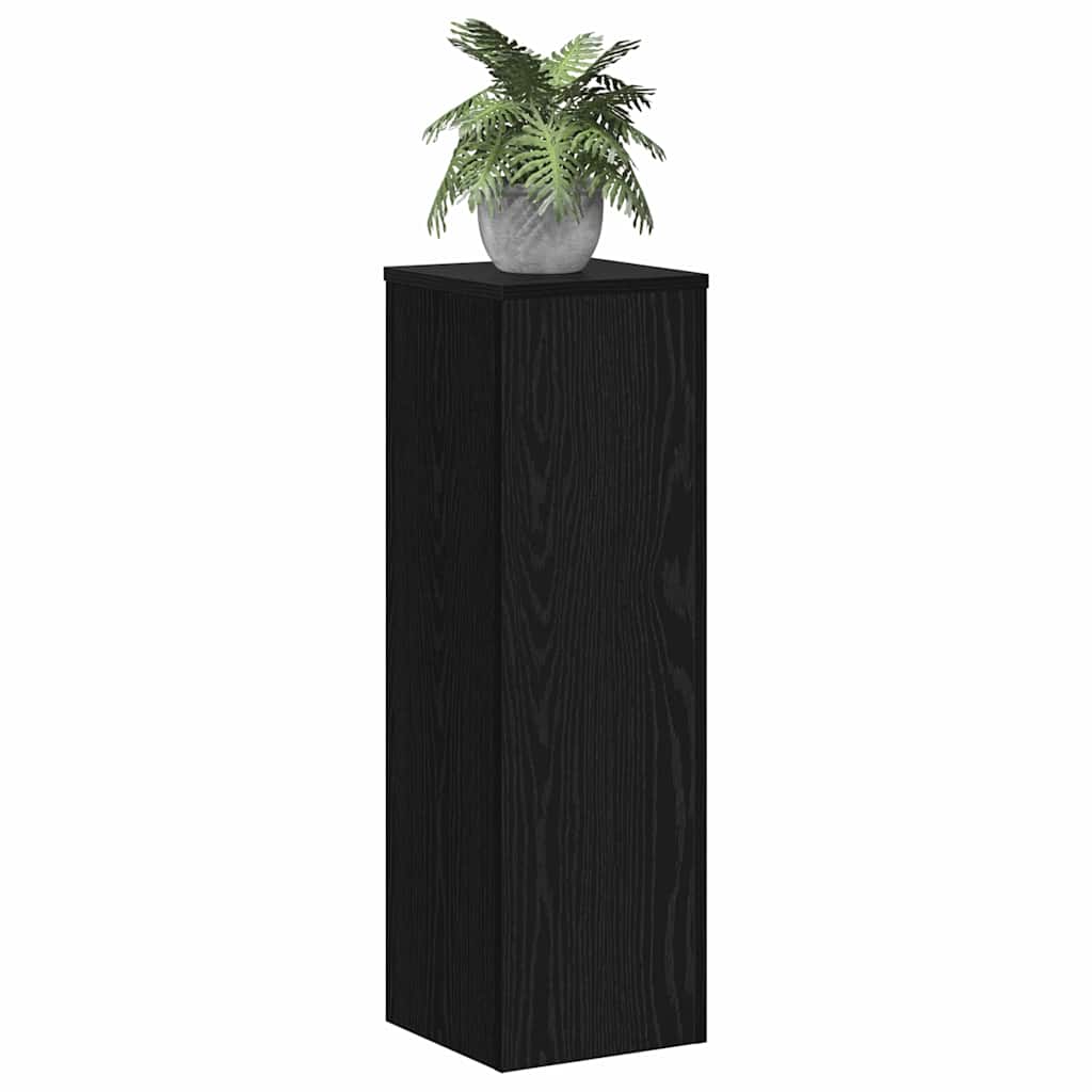 Plant Stand 2 pcs Black Oak 25 x 25 x 80 cm Engineered Wood