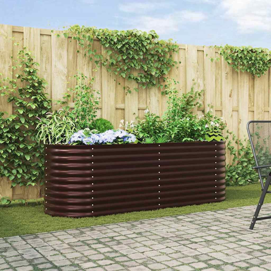 Raised Bed Brown 240 x 80 x 81 cm Steel