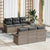 Garden Sofa Set 7 pcs Grey Poly rattan