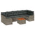 Garden Sofa Set 8 pcs Grey Poly rattan
