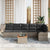 Garden Sofa Set 7 pcs Grey Poly rattan
