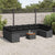 Garden Sofa Set with Cushion 11 pcs Black Poly rattan