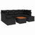 Garden Sofa Set with Cushion 7 pcs Black Poly rattan