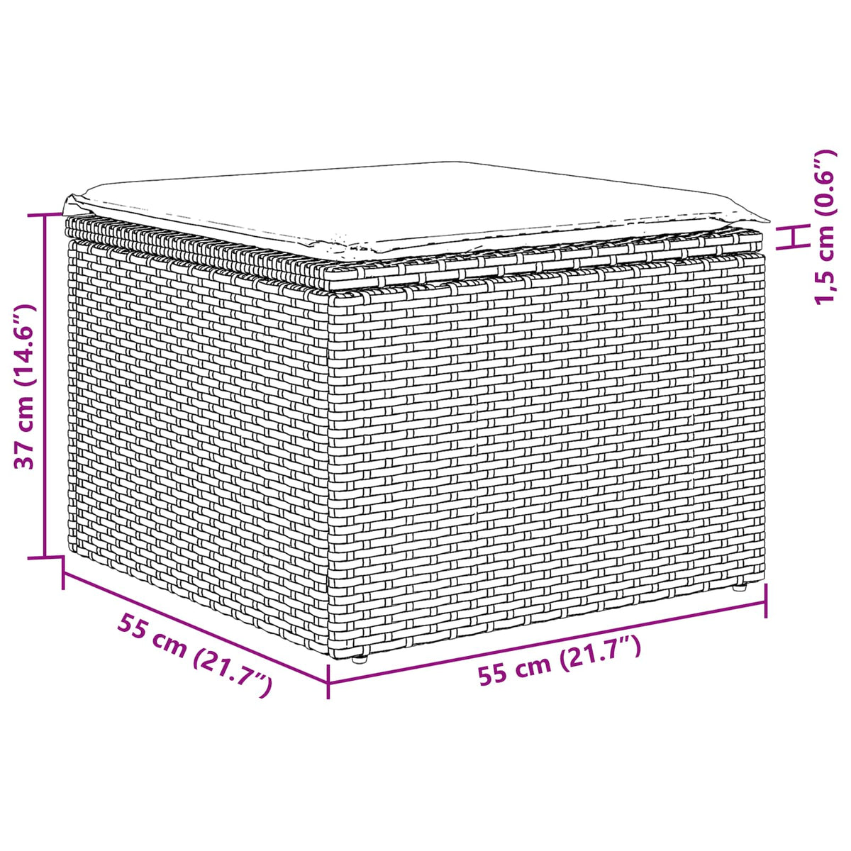 Garden Sofa Set with Cushion 5 pcs Black Poly Rattan