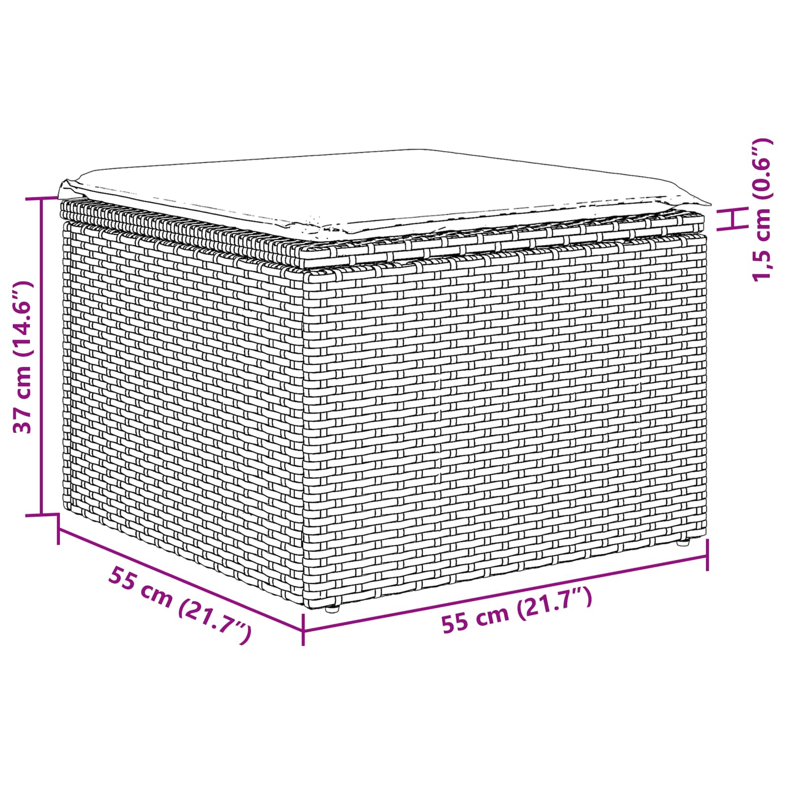 Garden Sofa Set with Cushion 5 pcs Black Poly Rattan