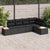 Garden Sofa Set with Cushion 5 pcs Black Poly rattan