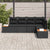 Garden Sofa Set with Cushion 5 pcs Black Poly rattan