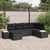 Garden Sofa Set with Cushion 6 pcs Black Poly rattan