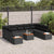 Garden Sofa Set with Cushion 10 pcs Black Poly rattan