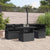 Garden Sofa Set with Cushion 6 pcs Black Poly rattan