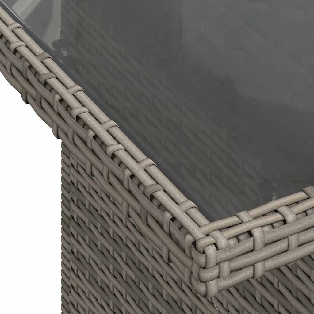 Garden Sofa Set with Cushion 7 pcs Grey Poly rattan