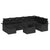 Garden Sofa Set with Cushion 9 pcs Black Poly rattan