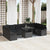 Garden Sofa Set with Cushion 11 pcs Black Poly rattan