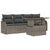 Garden Sofa Set with Cushion 5 pcs Grey Poly rattan