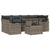 Garden Sofa Set with Cushion 7 pcs Grey Poly rattan