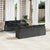 Garden Sofa Set with Cushion 7 pcs Black Poly rattan
