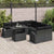 Garden Sofa Set with Cushion 9 pcs Black Poly rattan