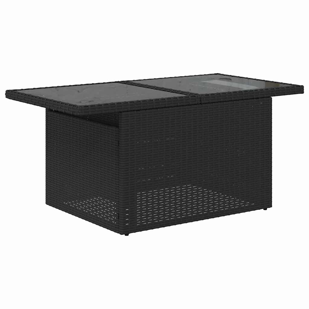 Garden Sofa Set with Cushion 6 pcs Black Poly Rattan