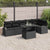 Garden Sofa Set with Cushion 7 pcs Black 100 x 55 x 73 cm