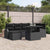 Garden Sofa Set 7 pcs Black Poly rattan, powder-coated steel
