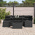 Garden Sofa Set 7 pcs Black Poly rattan, powder-coated steel