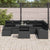 Garden Sofa Set 9 pcs Black Poly rattan, powder-coated steel