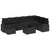 Garden Sofa Set 9 pcs Black Poly rattan, powder-coated steel