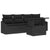 Garden Sofa Set with Cushion 5 pcs Black 100 x 55 x 73 cm