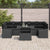 Garden Sofa Set with Cushion 8 pcs Black 100 x 55 x 73 cm