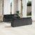 Garden Sofa Set with Cushion 7 pcs Black 100 x 55 x 73 cm