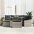Garden Sofa Set 7 pcs Grey Poly rattan, powder-coated steel