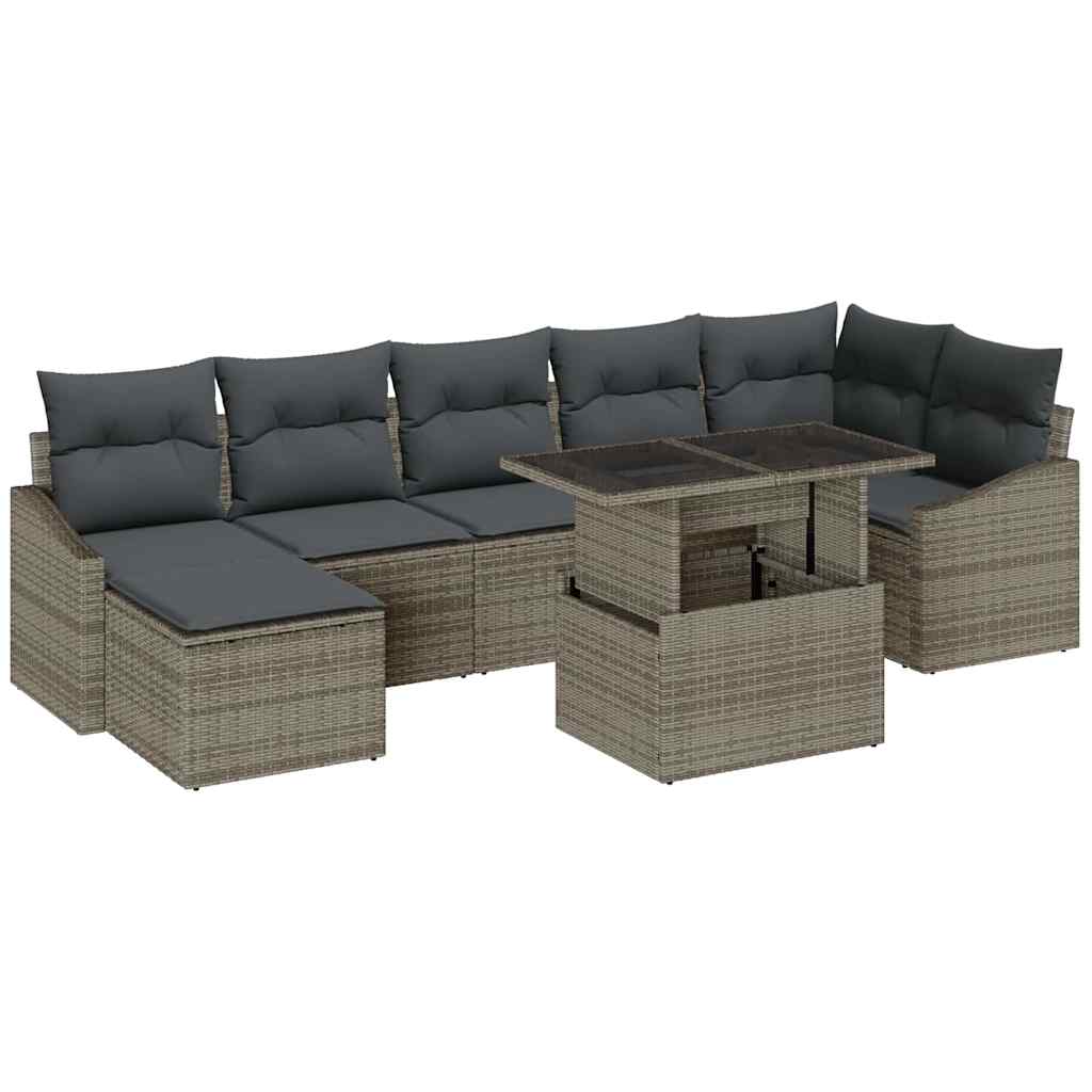 Garden Sofa Set with Cushion 8 pcs Grey